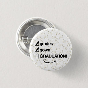 Chapa Redonda De 2,5 Cm Regalo de graduación de nombre personalizado Gra