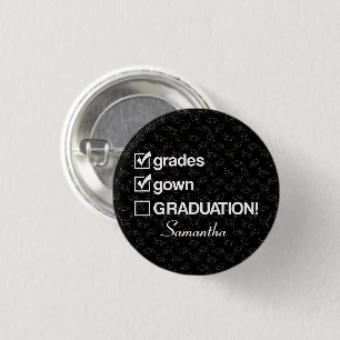 Chapa Redonda De 2,5 Cm Regalo de graduación de nombre personalizado Gra