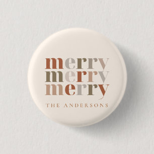 Chapa Redonda De 2,5 Cm Regalo de Navidad con Nombre Personalizado Alegre