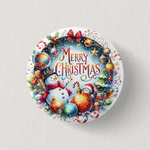 Chapa Redonda De 2,5 Cm Regalo de Navidad Feliz Navidad