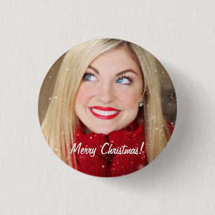 Chapa Redonda De 2,5 Cm Regalo de Navidades de fotografía personalizado -
