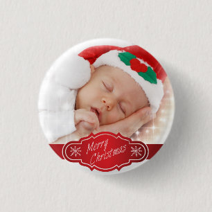 Chapa Redonda De 2,5 Cm Regalo de Navidades de fotografía personalizado -