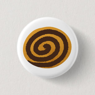 Chapa Redonda De 2,5 Cm Regalo de panadería de rollo de canela acuarela