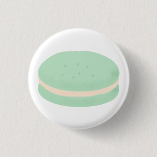 Chapa Redonda De 2,5 Cm Regalo de Pastelería Macarón Francés Verde Menta