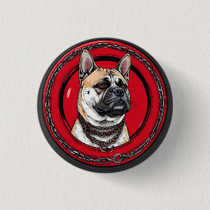 Chapa Redonda De 2,5 Cm 🔴 Regalo de perro Bulldog para amantes de los per