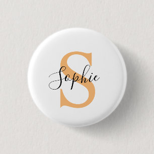 Chapa Redonda De 2,5 Cm Regalo personalizado con nombre de letra elegante