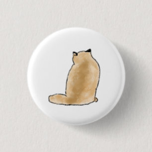 Chapa Redonda De 2,5 Cm Regalo personalizado de gato esponjoso marrón clar