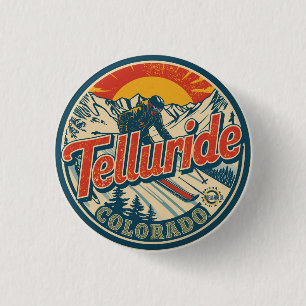 Chapa Redonda De 2,5 Cm regalos de esquí al aire libre vintage Telluride c