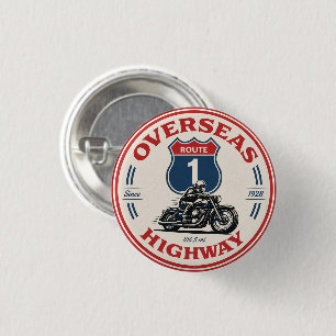 Chapa Redonda De 2,5 Cm regalos de la carretera Overseas Highway vintage d