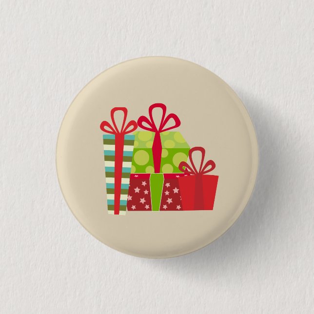 Chapa Redonda De 2,5 Cm Regalos de Navidad (Anverso)