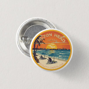 Chapa Redonda De 2,5 Cm Regalos de viaje vintage Hilton Head Island faro