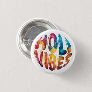 Chapa Redonda De 2,5 Cm Regalos del Festival Hindu Holi de Happy Holi Vibe