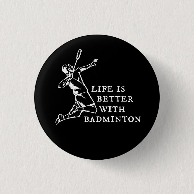 Chapa Redonda De 2,5 Cm Regalos para jugadores de bádminton (Anverso)