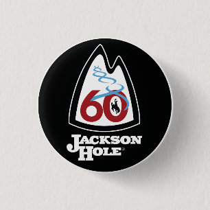 Chapa Redonda De 2,5 Cm Regalos vintage Jackson Hole Ski Resort wyoming