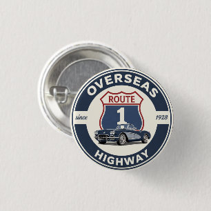 Chapa Redonda De 2,5 Cm regalos vintage Overseas Highway florida keys road