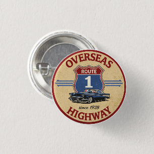 Chapa Redonda De 2,5 Cm regalos vintage Overseas Highway florida keys road