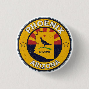 Chapa Redonda De 2,5 Cm Regalos Vintage Phoenix, Arizona