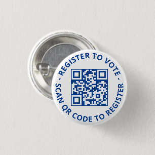 Chapa Redonda De 2,5 Cm Regístrate para votar escandaloso código QR azul b
