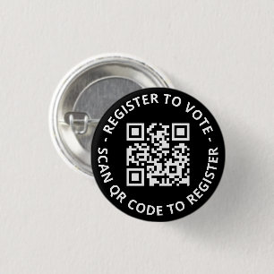 Chapa Redonda De 2,5 Cm Registro para votar personalizado escaneado Código