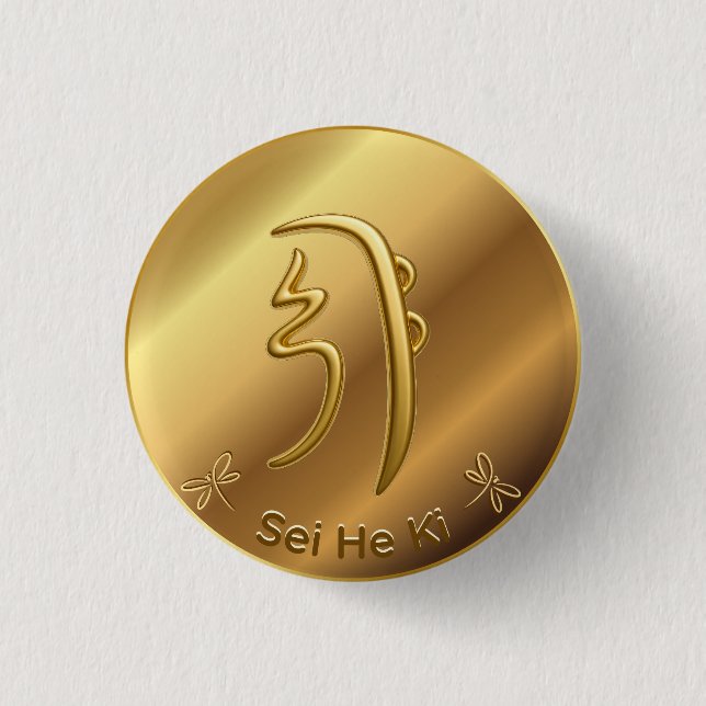 Chapa Redonda De 2,5 Cm Reiki Símbolo segundo nivel Seiheki (Anverso)