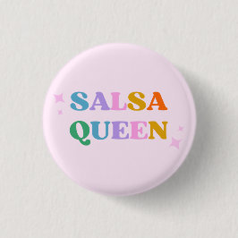 Chapa Redonda De 2,5 Cm reina de baile de salsa latina blanco simple moder