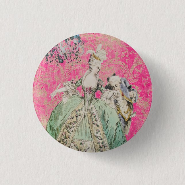 Chapa Redonda De 2,5 Cm Reina Marie Antoinette (Anverso)