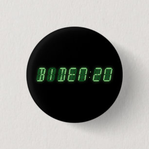 Chapa Redonda De 2,5 Cm Reloj digital Joe Biden 2020
