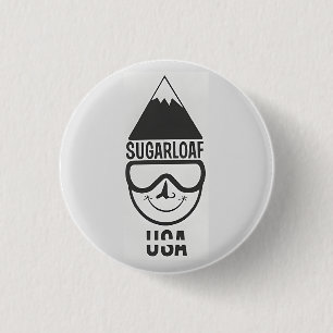 Chapa Redonda De 2,5 Cm Resort de esquí Vintage Sugarloaf en Maine, Nueva 