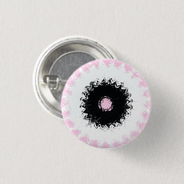 Chapa Redonda De 2,5 Cm Resumen de charla negra, blanca y rosa