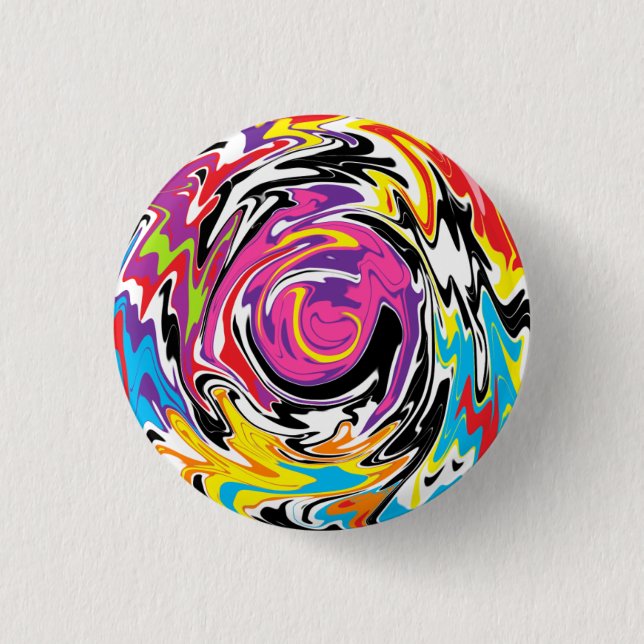 Chapa Redonda De 2,5 Cm Resumen de Swirl (Anverso)