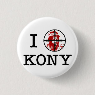 Chapa Redonda De 2,5 Cm Retículos 2012 de la blanco de Kony José Kony