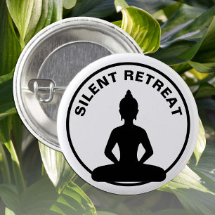 Chapa Redonda De 2,5 Cm RETIRADA SILENCIOSA / meditación de Vipassana (Bud