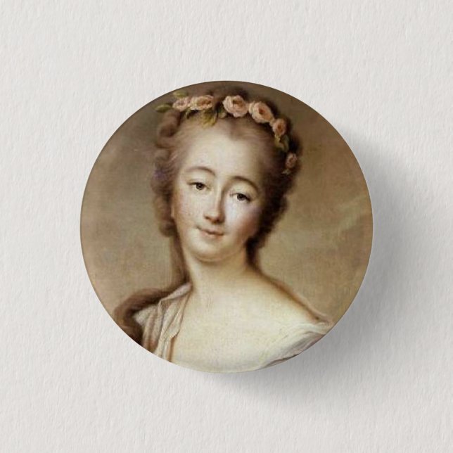 Chapa Redonda De 2,5 Cm Retrato de Madame du Barry (Anverso)