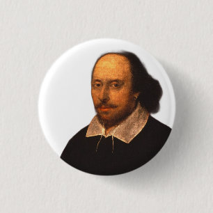 Chapa Redonda De 2,5 Cm Retrato de Shakespeare