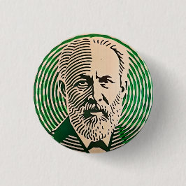 Chapa Redonda De 2,5 Cm Retrato de Tchaikovsky estilo óptico mínimo