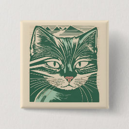 Chapa Redonda De 2,5 Cm retro cat 3