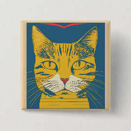 Chapa Redonda De 2,5 Cm retro cat 4