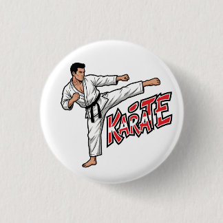 Chapa Redonda De 2,5 Cm Retro Karate Martial Arts Fighter High Kick Button