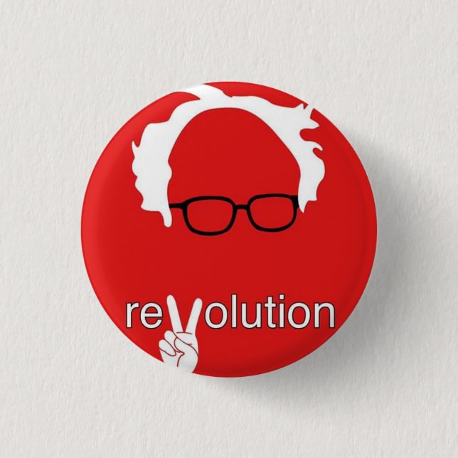 Chapa Redonda De 2,5 Cm Revolución Bernie Sanders 2016 (Anverso)