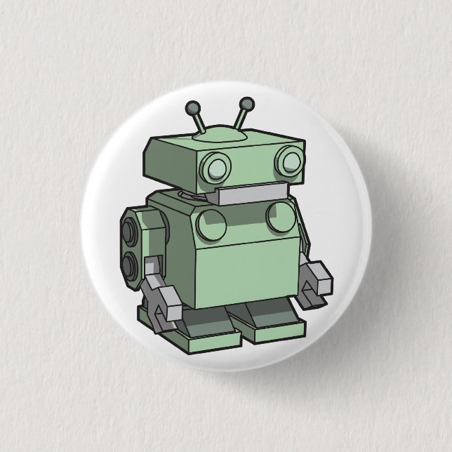 Chapa Redonda De 2,5 Cm Robot (Anverso)