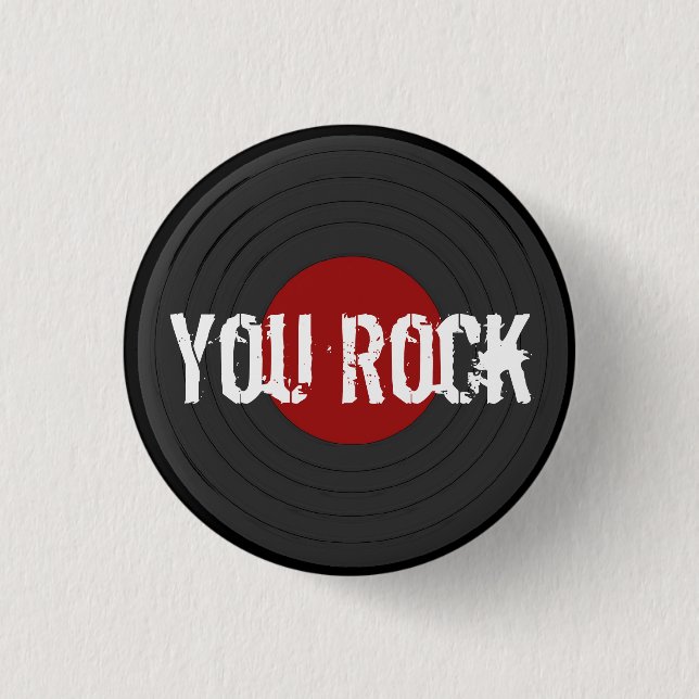 Chapa Redonda De 2,5 Cm Rock N Roll (Anverso)