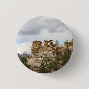 Chapa Redonda De 2,5 Cm Rock púlpito con pico de los piques