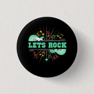 Chapa Redonda De 2,5 Cm Rock Retro Rock Y Guitarra Roll Nota M