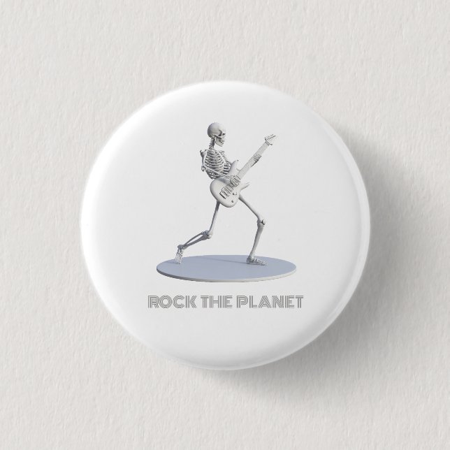 Chapa Redonda De 2,5 Cm Rock the Planet (Anverso)