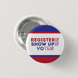 Chapa Redonda De 2,5 Cm Rojo patriótico, blanco y azul