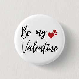 Chapa Redonda De 2,5 Cm Romántico y minimalista "Sé mi San Valentín"