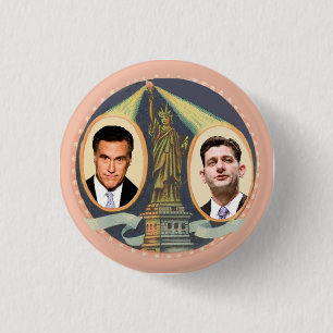 Chapa Redonda De 2,5 Cm Romney Ryan retro