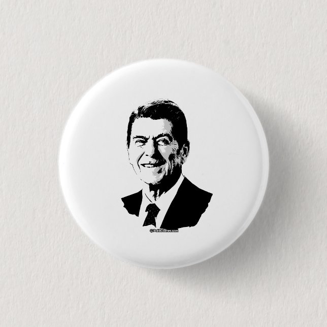 Chapa Redonda De 2,5 Cm Ron Reagan (Anverso)