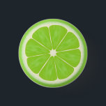 Chapa Redonda De 2,5 Cm Ropa de frutas de cítricos de cal verde<br><div class="desc">Un ilustracion artístico de una tajada de fruta de cal verde. Obra de Delightful-Doodles.</div>