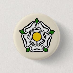 Chapa Redonda De 2,5 Cm Rosa Blanca de York, emblema de Inglaterra de la r